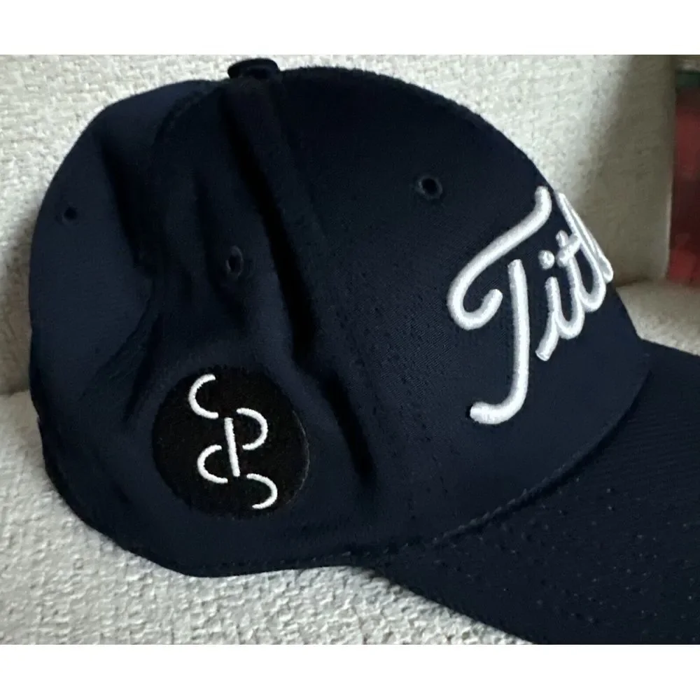New‎ Era Titleist Golf  Mesh Flex Fitted L/XL Hat Cap Blue Company Logo